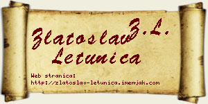 Zlatoslav Letunica vizit kartica